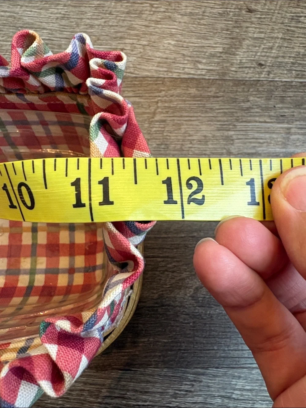 Longaberger Rectangular Basket 2004 Plaid Insert & Protector 11.5”